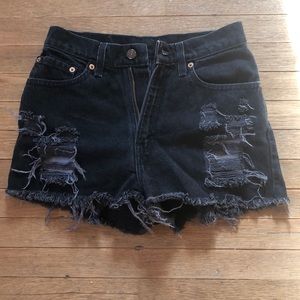 Levi’s black distress vintage shorts